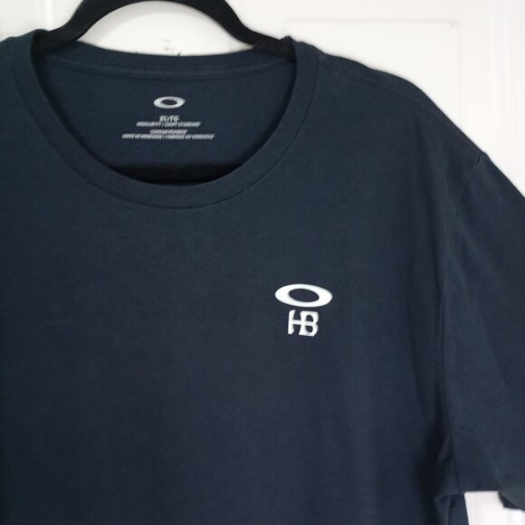 Oakley T-Shirt Mens Black XL With HB Logo & Graphic Back Print Regular Fit - Picture 3 of 6